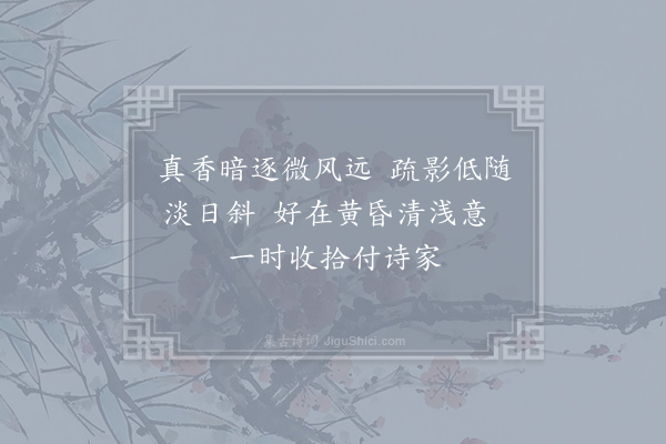 王之道《追和东坡梅花十绝·其五》