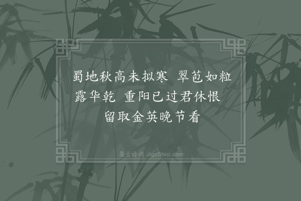 宋祁《重阳不见菊·其二》