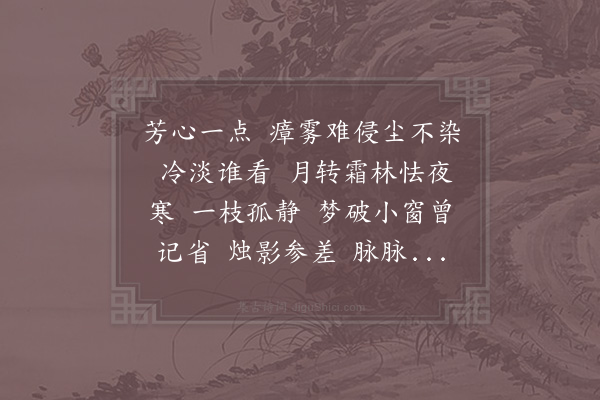 李光《减字木兰花·客赠梅花一枝，香色奇绝，为赋此词》