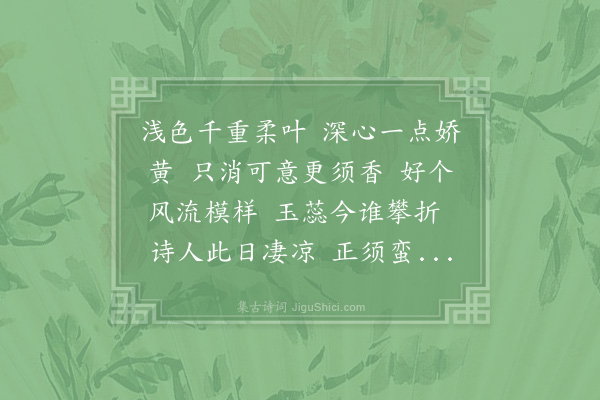 陈师道《西江月·咏丁香菊》