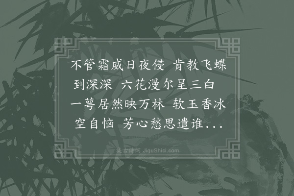 胡寅《冬至前半月赴季父梅花之集与韩蒲向宪唐干诸人唱和十首·其四》