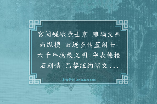 康有为《游埃及录士京·埃及古庙陵阙皆在录士录士为七千年古京地球古文明第一游埃及者不到录士与未游同》