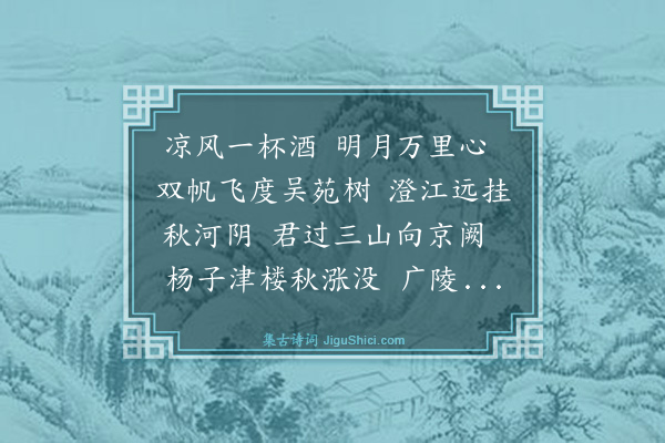 程嘉燧《孙履正履和北上予同舟送之入郡舣舟白莲桥信宿临别题赠长句》