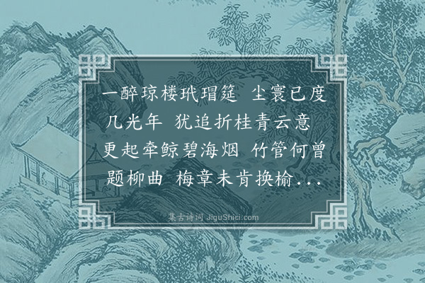 张月宇《步柳哥生日口占韵以贺》