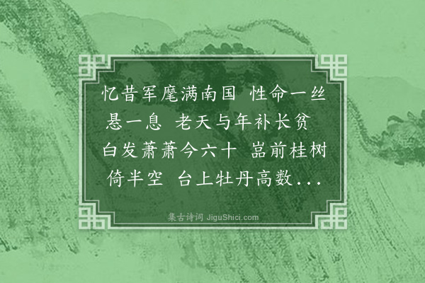 郭钰《乙卯新元余年六十目病又甚抚今怀昔感慨系之适诸弟侄来贺因赋长句》