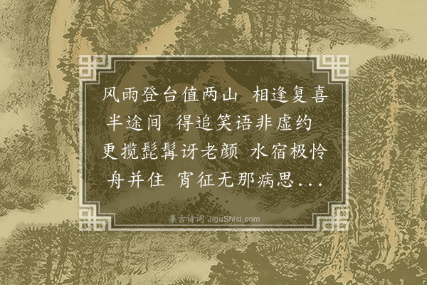 沈周《过华光禄适出乃返后遇途半叙话夜深余以丹毒思归遂解缆而东留此以谢失告之过》