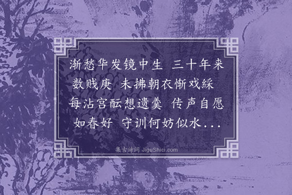 程敏政《成化癸巳腊月十日予生盖三十年矣适有史事不克归省怅然有怀谨步韵家君守寿诗一章录似克俭克宽二弟》