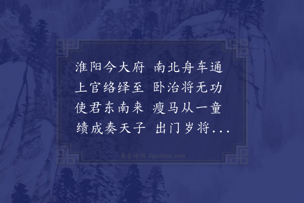 程敏政《送袁士蓥太守考绩还淮安得童字》