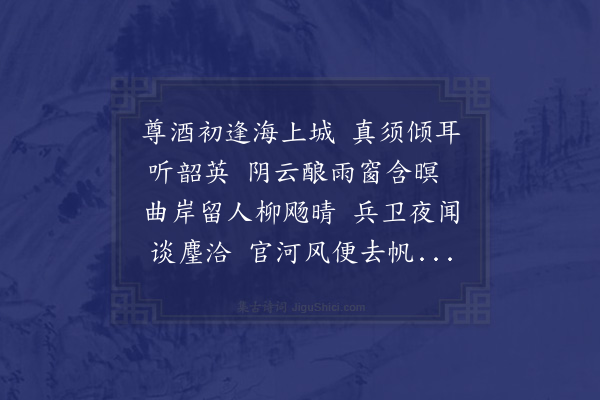 程敏政《天津提督兵备刘天祐宪副留饮席上联句三首·其一》