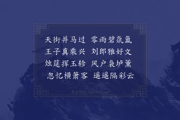 何景明《与王宗哲过访刘德徵兼有所怀》