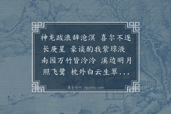 黄佐《黄月溪太守归自京师得脱风涛之险携酒往南园饯之醉中赋此》