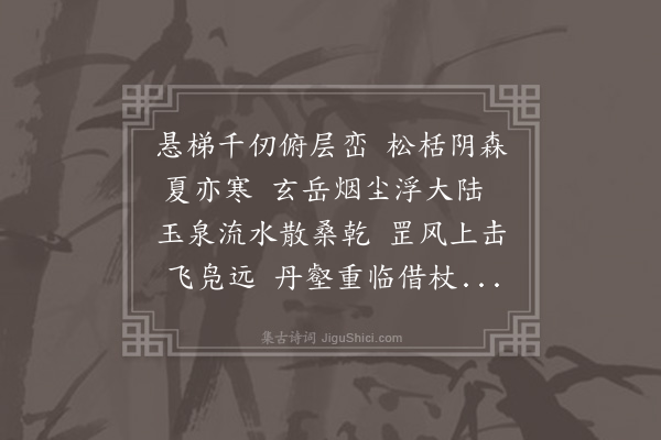 黎民表《佛日拟游西山不果次甫竟申独往赋此寄之·其二》