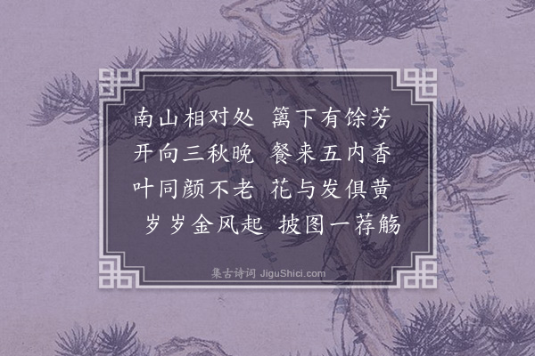 徐熥《题画菊赠黄博士印坤》