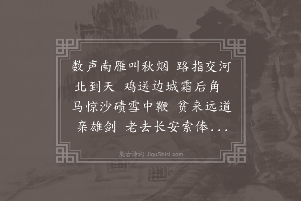 徐熥《送林志尹谒选之京时予将入燕》