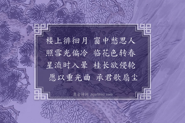 庾肩吾《和徐主簿望月诗》