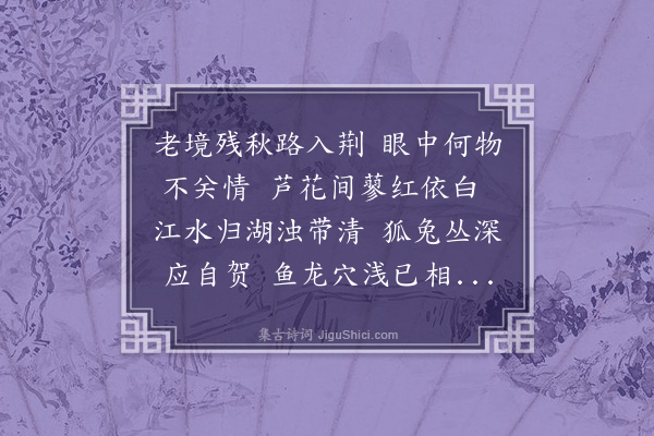 王十朋《夜宿思湖口系缆芦苇间夜半闻丛中有声舟人惊起终夕为之不寐》