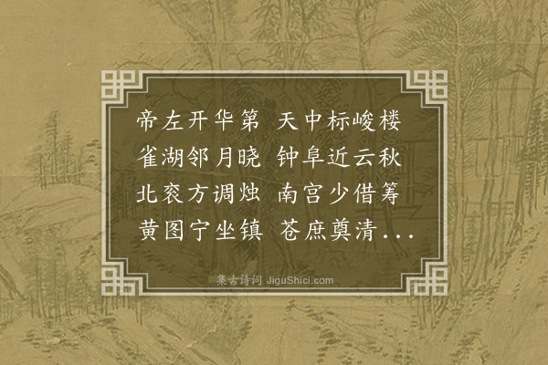 黄省曾《太宗伯霍公渭先邸署见古楼宴集纵谈古今治国要理纪述一首》