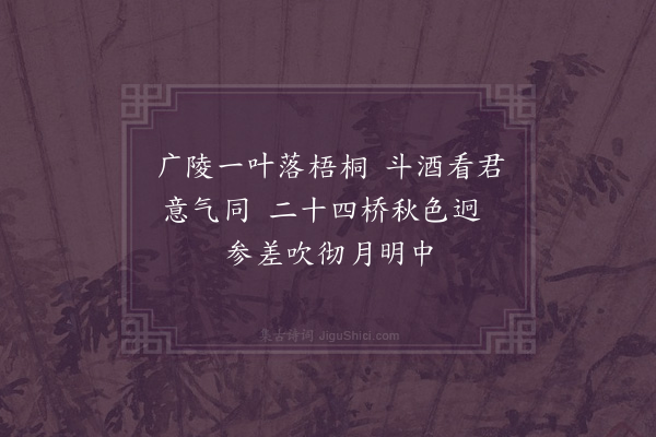 陈吾德《与陈隆之太史侨寓广陵比园庐者累日临别赠余六绝用此见答·其三》