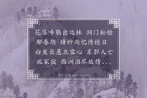 邓云霄《清明后九日谒心所陈先师墓》