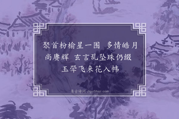 陈是集《元宵后一日重饮友善堂赏珠灯复过伍国开年兄一醉呈黄纲存少宗伯·其一》