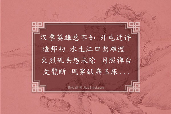 王翰《和成纪善许州怀古》