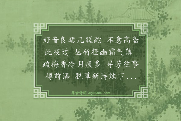 广润《岁杪潘景升过海虞夜集受之内翰斋头得歌字》