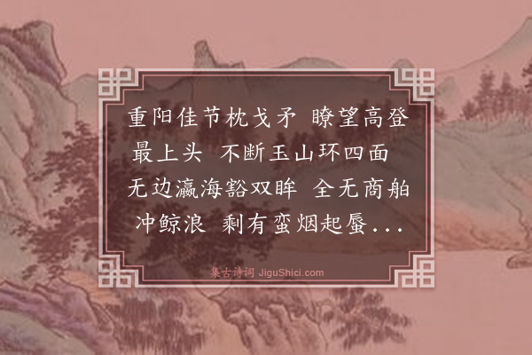 朱煌《九日登高望逆夷帆影》