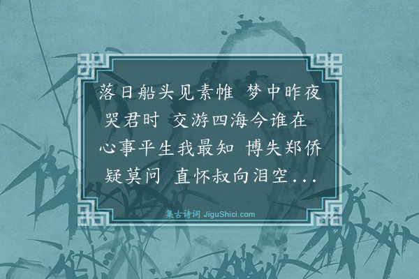 王鏊《哭同年刘景元谕德三首·其二》