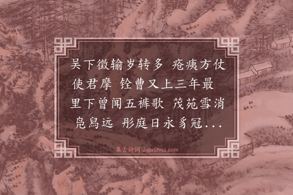 王鏊《送李尹经述职之京》