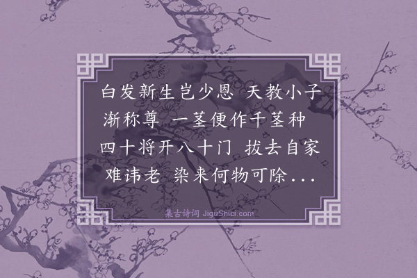 吴俨《乙卯季冬见白发效乐天体三首·其一·喜白发》