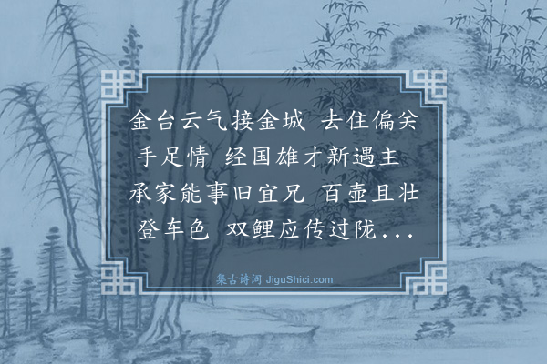 罗钦顺《送彭锦衣济永归兰州》