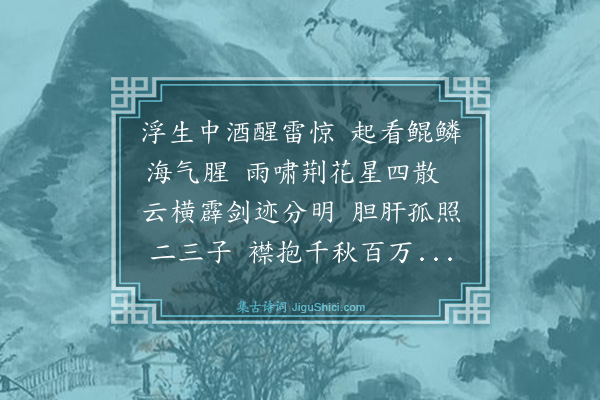 林英男《送辛磊兄四首·其一·中霄巨雷寤起风狂雨恶痛思老友辛磊君病笃死生茫茫》