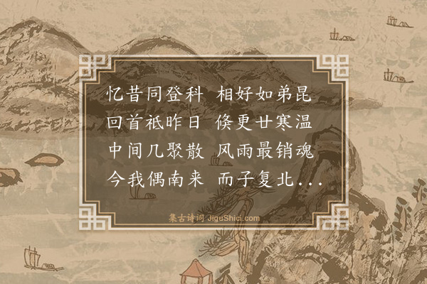 林文俊《送费钟石庶子考绩入京》