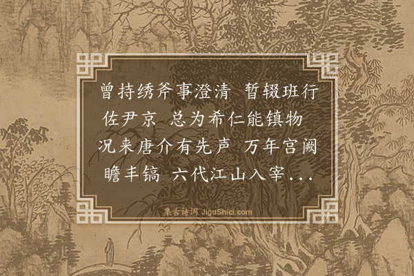 文徵明《送唐御史应韶应天府丞》